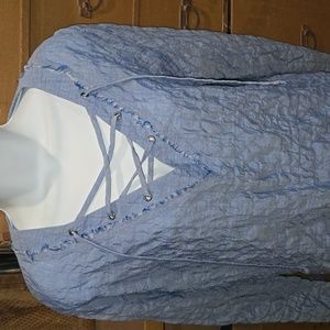 CLOTH AND STONE LONG SLEEVE RAYON TUNIC.  #6014